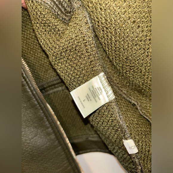 New York & Company Dark Green leather jacket- New never used. Size L - Picture 7 of 7